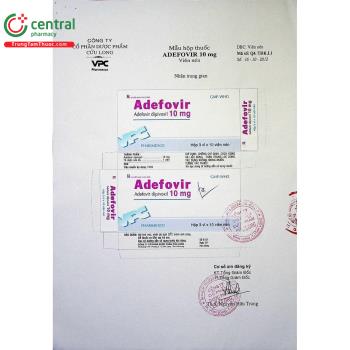 Thuốc Adefovir 10mg VPC điều trị viêm gan B mạn tính ở người lớn
