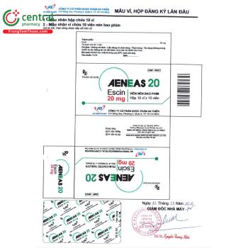 Thuốc Aeneas 20mg - Điều trị suy giãn tĩnh mạch mạn tính, bệnh trĩ