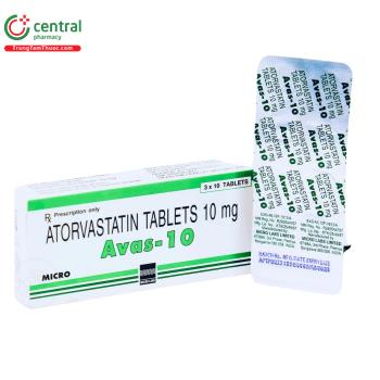 Thuốc Avas-10 điều trị tăng cholesterol và rối loạn lipid máu