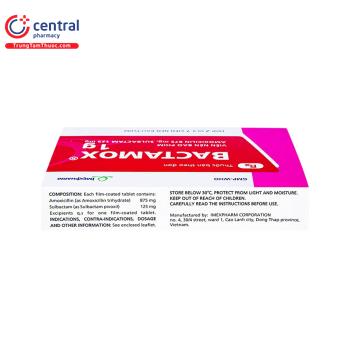 [CHÍNH HÃNG] Thuốc Bactamox 1g dùng trong các trường hợp nhiễm khuẩn