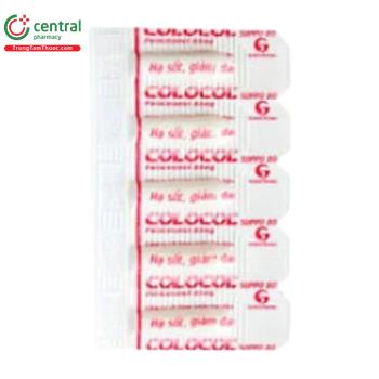 Thuốc Colocol suppo 80 điều trị triệu chứng sốt, giảm đau nhẹ và vừa