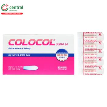 Thuốc Colocol suppo 80 điều trị triệu chứng sốt, giảm đau nhẹ và vừa