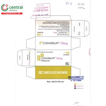 Thuốc Converium 150mg - Điều trị tăng huyết áp động mạch vô căn