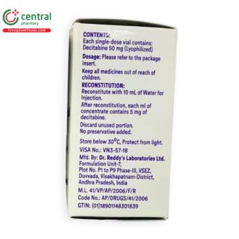 Thuốc Decitabine for Injection 50mg/vial điều trị hội chứng loạn sản tủy