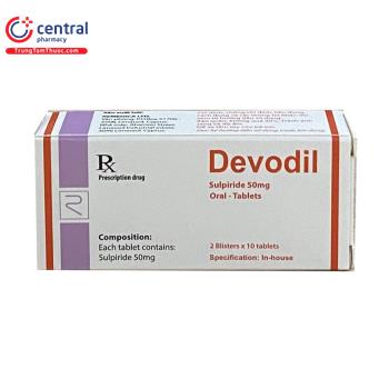 Thuốc Devodil (Sulpiride 50mg): Tác dụng, cách dùng và giá bán