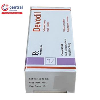 Thuốc Devodil (Sulpiride 50mg): Tác dụng, cách dùng và giá bán