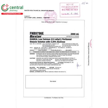 Thuốc Dianeal Low Calcium (2.5mEq/l) Peritoneal Dialysis Solution with ...