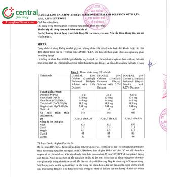 Thuốc Dianeal Low Calcium (2.5mEq/l) Peritoneal Dialysis Solution with ...
