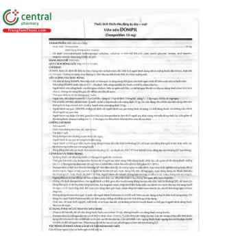Thuốc Dompil 10mg điều trị các chứng nôn và buồn nôn