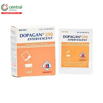 Thuốc Dopagan 250mg Effervescent (Bột sủi) - Giúp hạ sốt và giảm đau