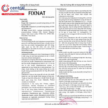 [CHÍNH HÃNG] Thuốc Fixnat 100 trị nhiễm khuẩn hô hấp trên - dưới