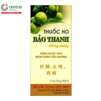 Thuốc Ho Bảo Thanh Không Đường (Chai 90ml)