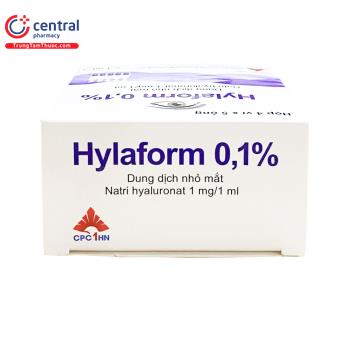 Thuốc nhỏ mắt Hylaform 0,1% 1ml (4 vỉ x 5 ống) giúp giảm khô mắt