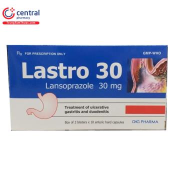 Thuốc Lastro 30mg Dược Hậu Giang điều trị viêm loét dạ dày tá tràng đợt cấp