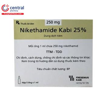 Thuốc Nikethamide Kabi 25%: tác dụng, cách dùng, giá bán