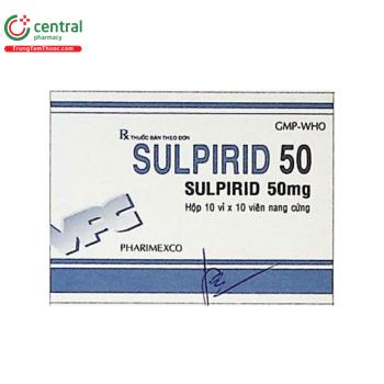 Thuốc Sulpirid 50mg Pharimexco trị tâm thần phân liệt cấp và mạn tính