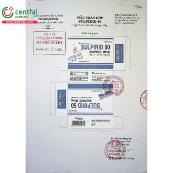 Thuốc Sulpirid 50mg Pharimexco trị tâm thần phân liệt cấp và mạn tính