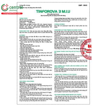 Thuốc Tinforova 3 M.I.U điều trị các nhiễm trùng do vi khuẩn nhạy cảm