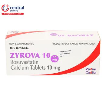[CHÍNH HÃNG] Thuốc Zyrova 10 điều trị mỡ máu cao hiệu quả