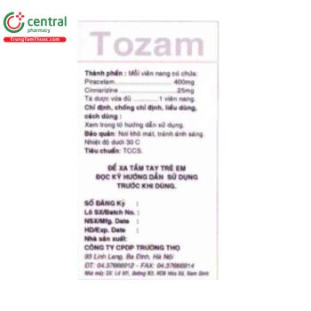 Thuốc Tozam điều trị suy giảm tuần hoàn máu, chóng mặt giá bao nhiêu?
