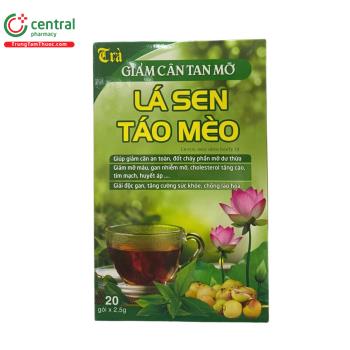 Trà giảm cân tan mỡ Lá Sen Táo Mèo