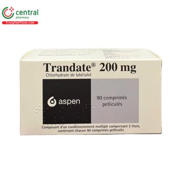 [CHÍNH HÃNG] Thuốc Trandate 200mg (hộp 90 viên) - Thuốc hạ huyết áp