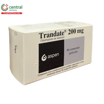[CHÍNH HÃNG] Thuốc Trandate 200mg (hộp 90 viên) - Thuốc hạ huyết áp