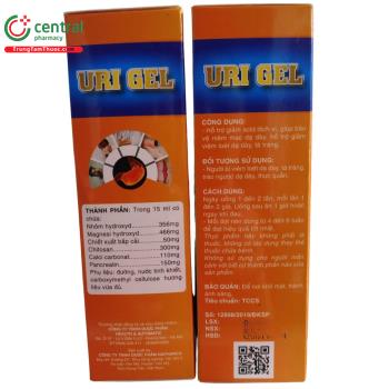 Thuốc Uri Gel 15ml - Hỗ trợ giảm acid dịch vị, bảo vệ niêm mạc dạ dày