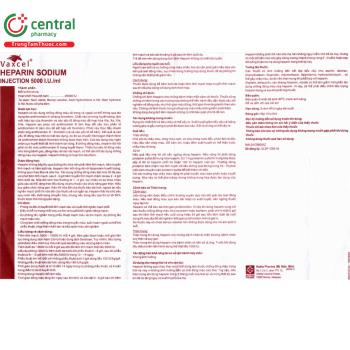 Thuốc Vaxcel Heparin Sodium Injection 5000 IU/ml - điều trị huyết khối