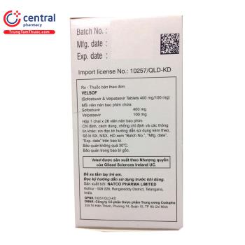 [CHÍNH HÃNG] Thuốc Velsof - Thuốc điều trị viêm gan virus C hiệu quả