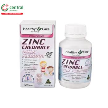 Viên bổ sung kẽm Úc cho bé Healthy Care ZinC Chewable Milk Flavour