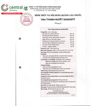 Viên thanh huyết Sangofit phục hồi và tăng cường chức năng gan