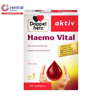 [CHÍNH HÃNG] Viên uống Haemo Vital Doppelherz Aktiv hỗ trợ bổ máu.