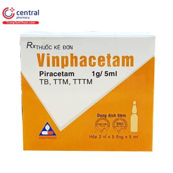 Vinphacetam 1g/5ml (Hộp 2 vỉ x 5 ống)
