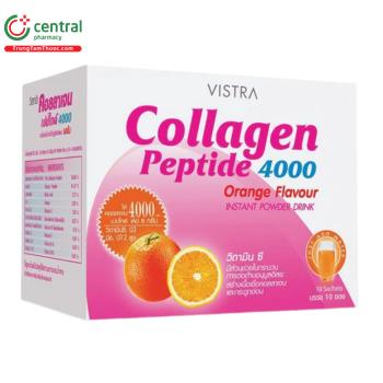 Vistra Collagen Peptide 4000 Orange Flavour Instant Powder Drink