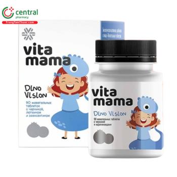 Vitamama Dino Vision Chewable Tablets with Blueberry and Carotenoids