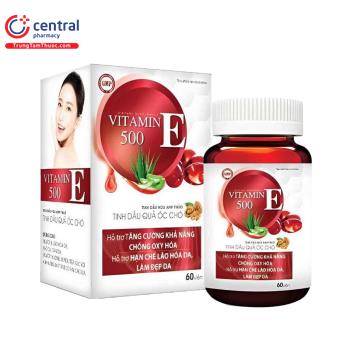 Vitamin E Đỏ 500 Óc Chó (Hộp 60v)