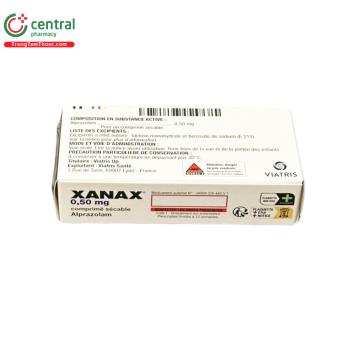 Thuốc Xanax 0,5mg Pháp điều trị trầm cảm, mất ngủ, ngủ không sâu giấc