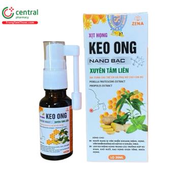 Xịt Họng Keo Ong Nano Bạc Xuyên Tâm Liên Zena