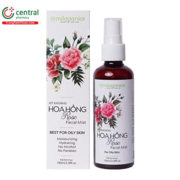 Xịt khoáng Milaganics Hoa Hồng Rose Facial Mist 100ml