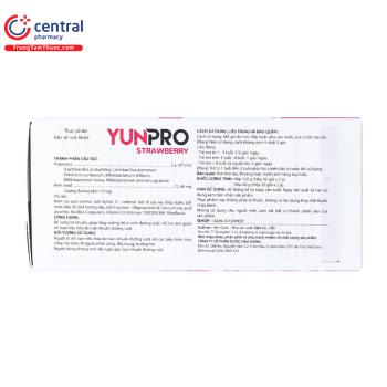 Men vi sinh YunPro Strawberry tăng cường hệ vi sinh đường ruột