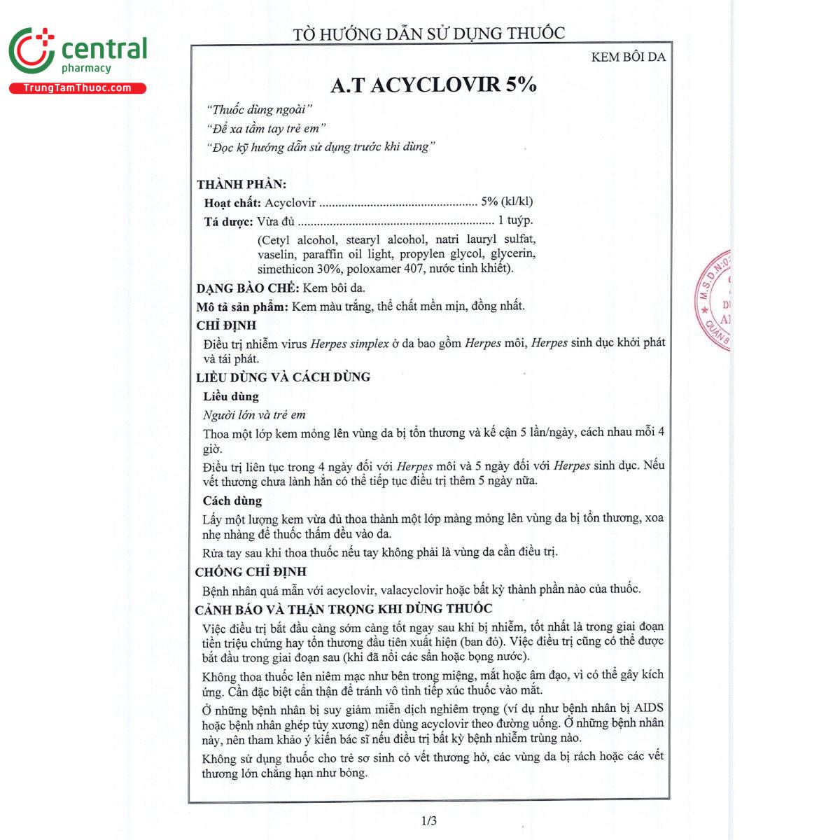 thuoc a t acyclovir 5 8 C1581 thuoc a t acyclovir 5 8 C1581