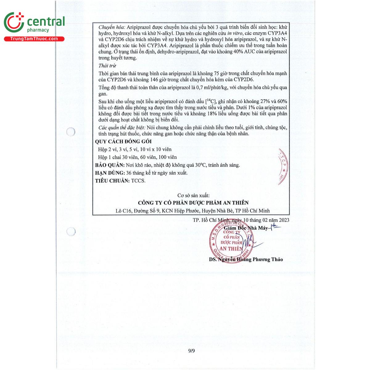 thuoc a t aripiprazole 15 mg 11 S7466 thuoc a t aripiprazole 15 mg 11 S7466