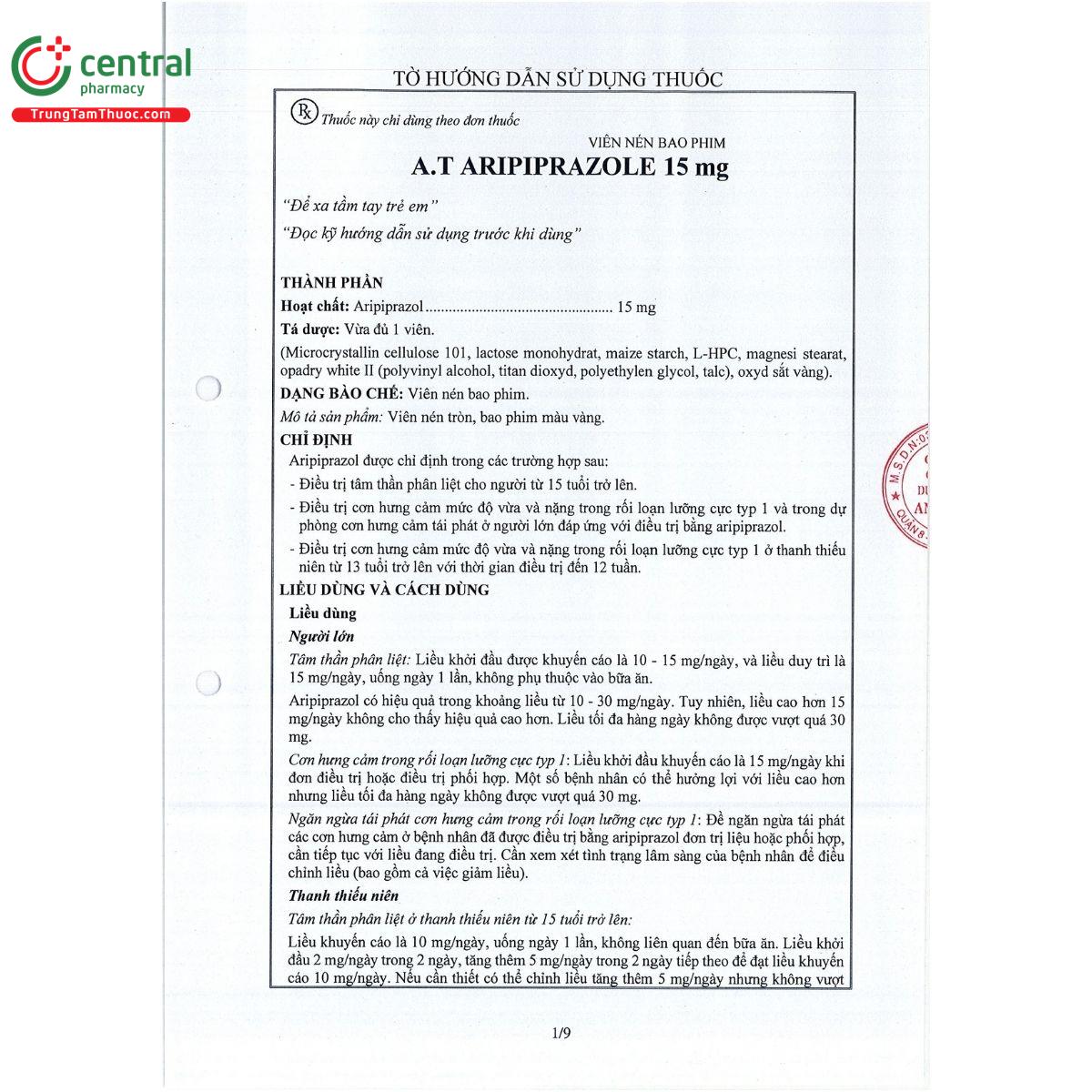 thuoc a t aripiprazole 15 mg 3 I3481 thuoc a t aripiprazole 15 mg 3 I3481