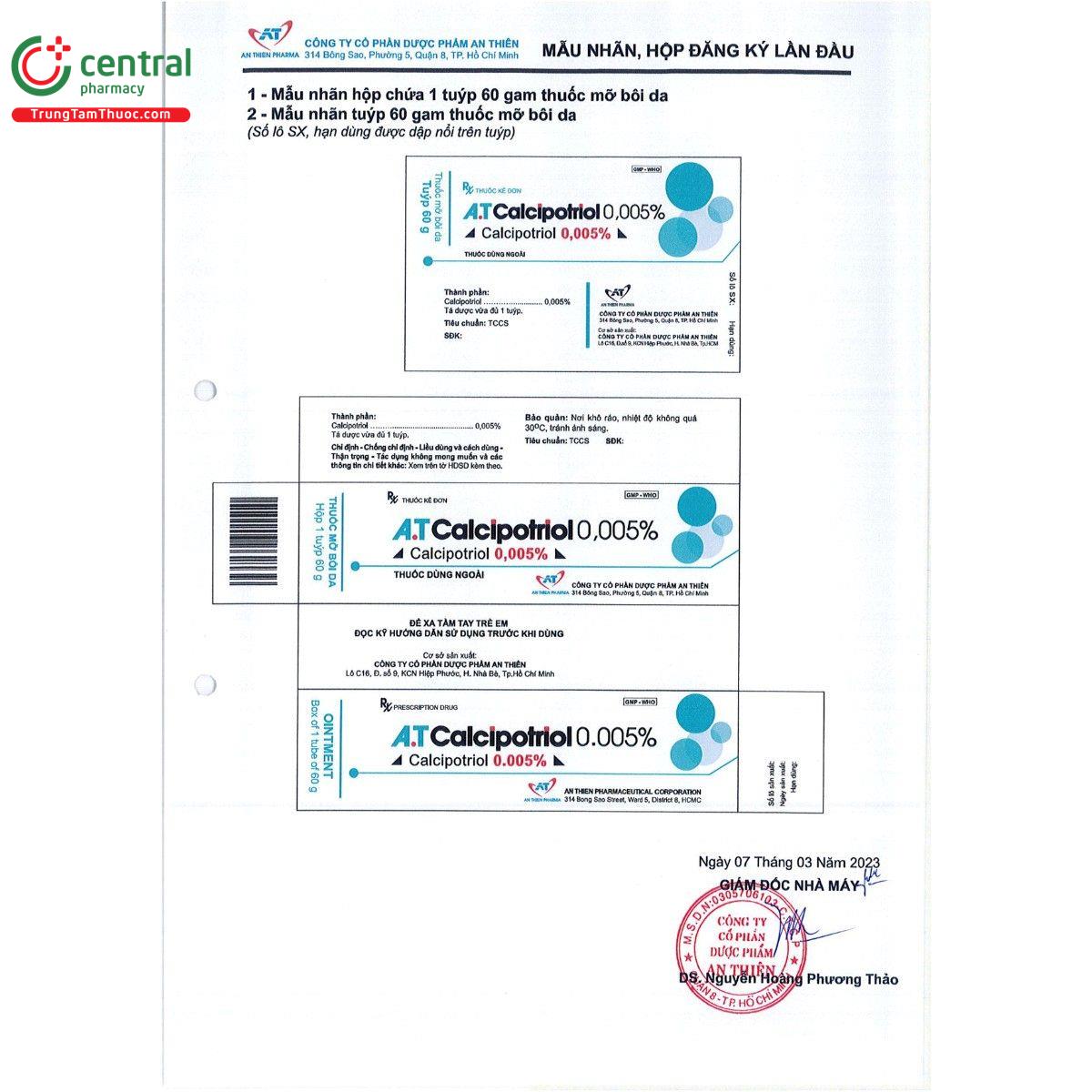 thuoc a t calcipotriol 0005 5 A0753 thuoc a t calcipotriol 0005 5 A0753