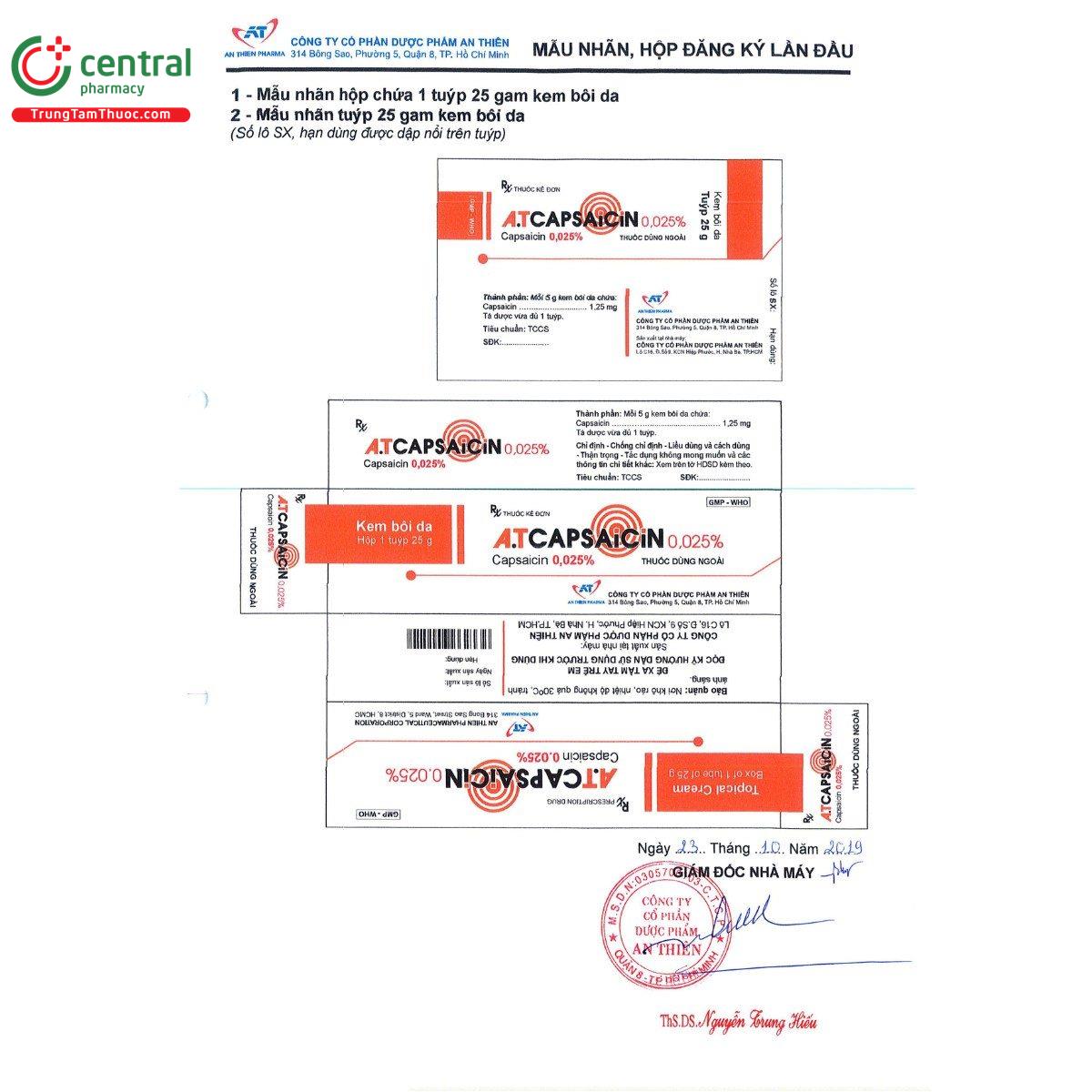 thuoc a t capsaicin 0025 6 O6461 thuoc a t capsaicin 0025 6 O6461