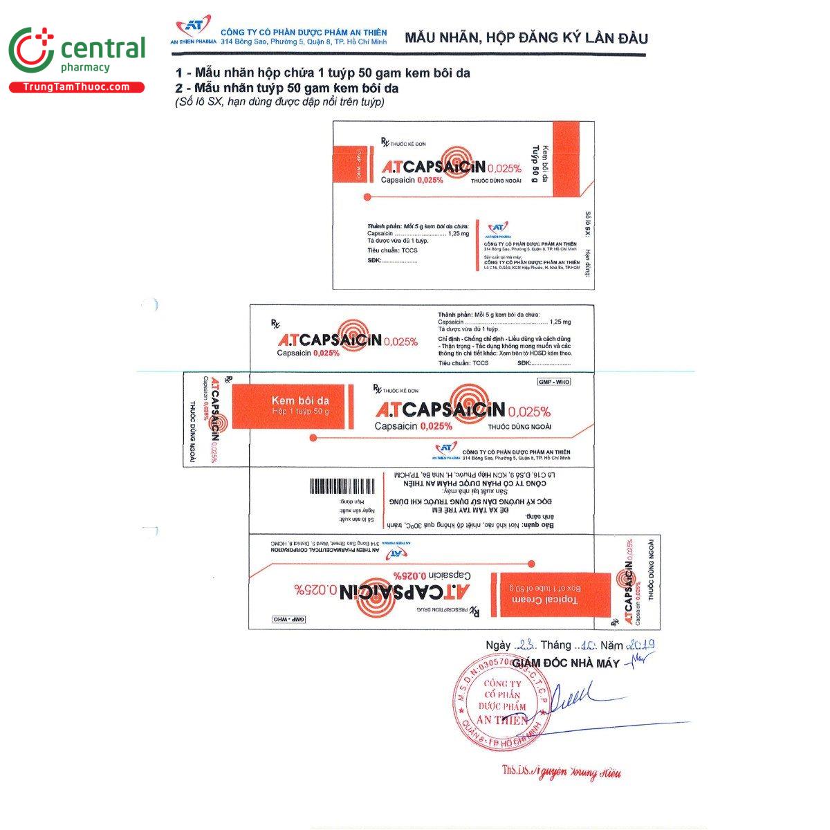 thuoc a t capsaicin 0025 8 G2745 thuoc a t capsaicin 0025 8 G2745