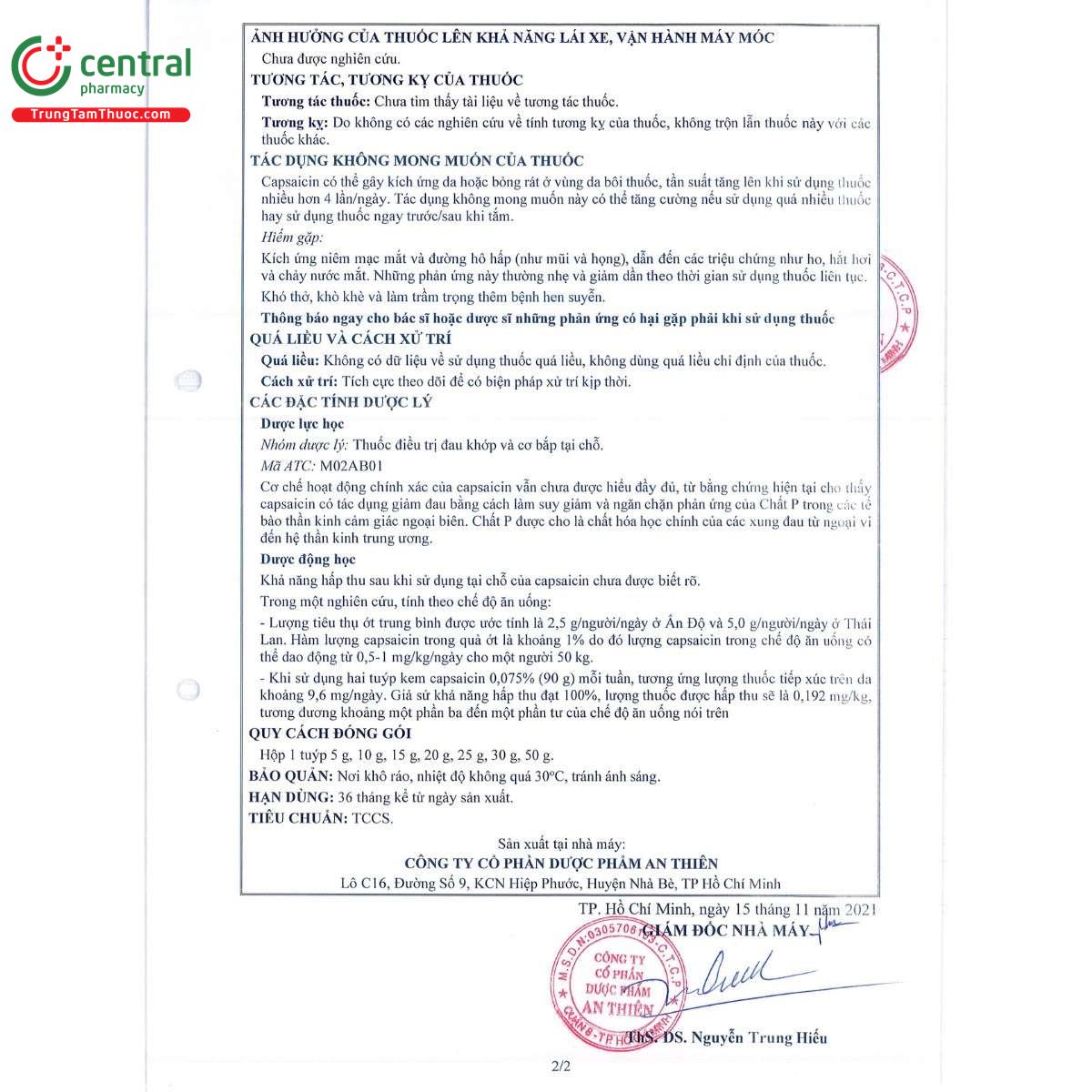 thuoc a t capsaicin 0075 10 R7203 thuoc a t capsaicin 0075 10 R7203