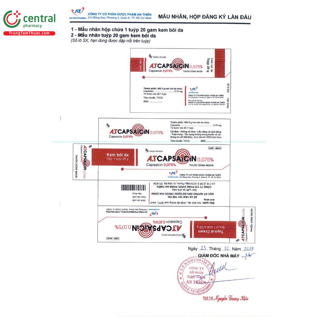 thuoc a t capsaicin 0075 5 T7367 thuoc a t capsaicin 0075 5 T7367