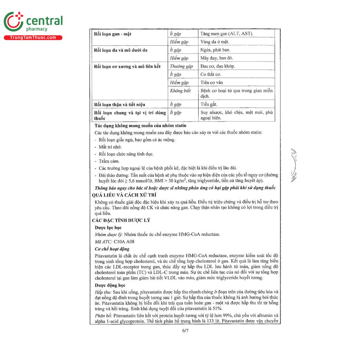 thuoc a t pitavastatin 6 P6280 thuoc a t pitavastatin 6 P6280